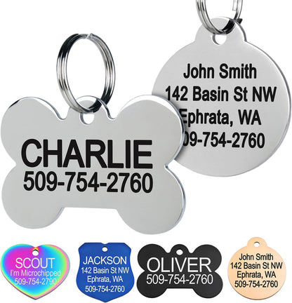 Stainless Steel Pet ID Tags, Personalized Dog Tags and Cat Tags